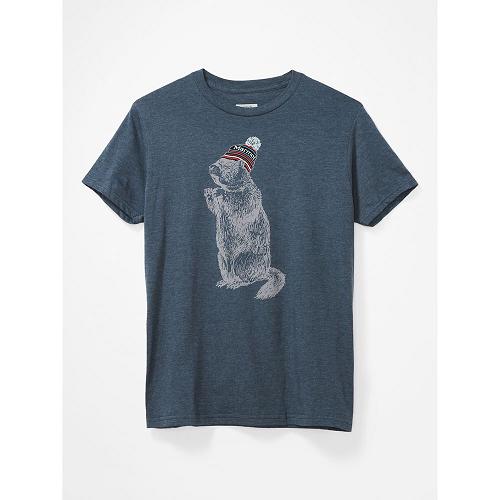 Marmot Pom Pom Clothes - Mens T-Shirts Navy Blue CA6083274 Canada